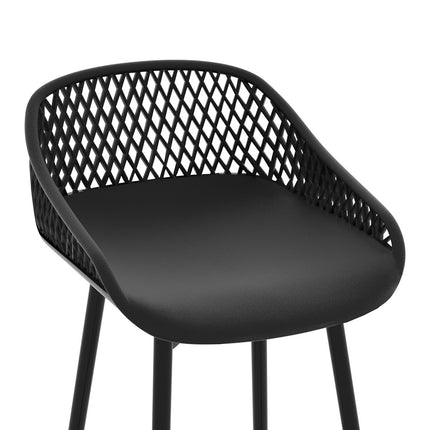 Gardeon 4x Outdoor Bar Stools Plastic Black.