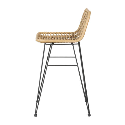 Gardeon 2x Outdoor Bar Stools Rattan Nature.