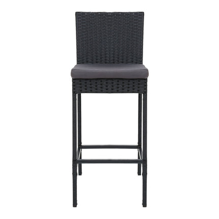Gardeon 4-Piece Outdoor Bar Stools Dining Chair Bar Stools Rattan Furniture.
