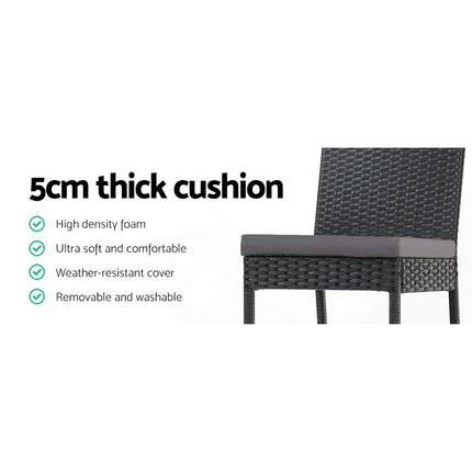 Gardeon 4-Piece Outdoor Bar Stools Dining Chair Bar Stools Rattan Furniture.