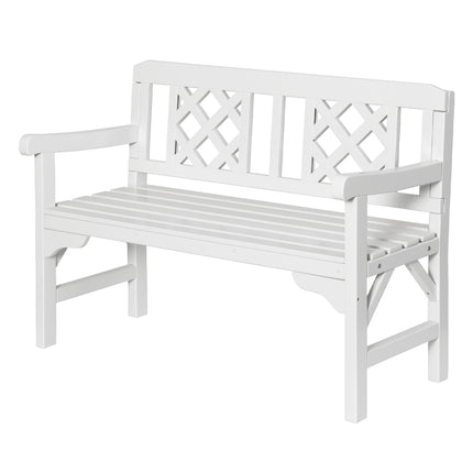 Gardeon Outdoor Garden Bench Wooden Chair 2 Seat Patio Furniture Lounge White.