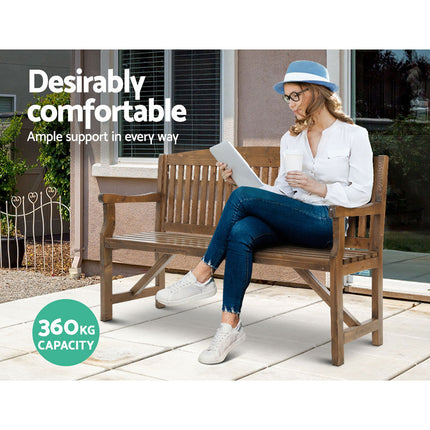 Gardeon 5FT Outdoor Garden Bench Wooden 3 Seat Chair Patio Furniture Natural.