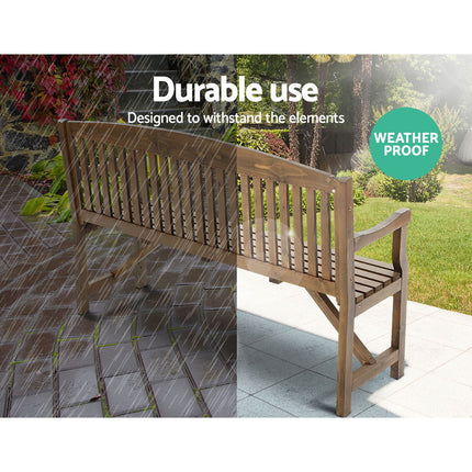 Gardeon 5FT Outdoor Garden Bench Wooden 3 Seat Chair Patio Furniture Natural.
