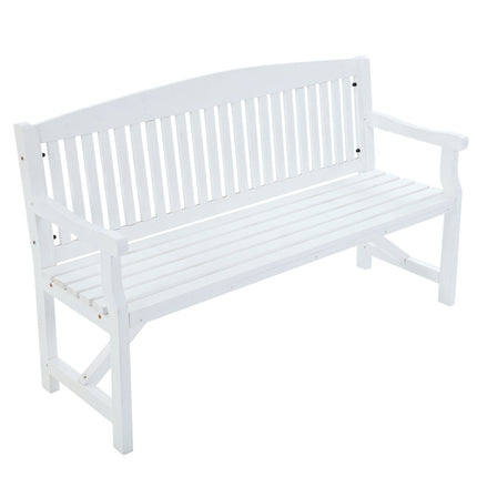 Gardeon 5FT Outdoor Garden Bench Wooden 3 Seat Chair Patio Furniture White.