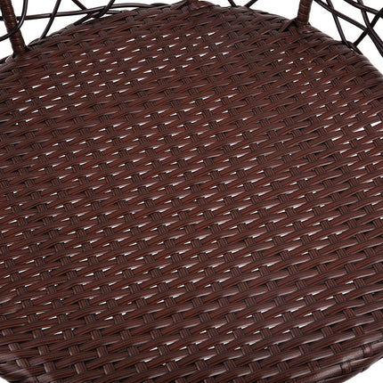 Gardeon 3PC Bistro Set Outdoor Furniture Rattan Table Chairs Patio Garden Cushion Black.