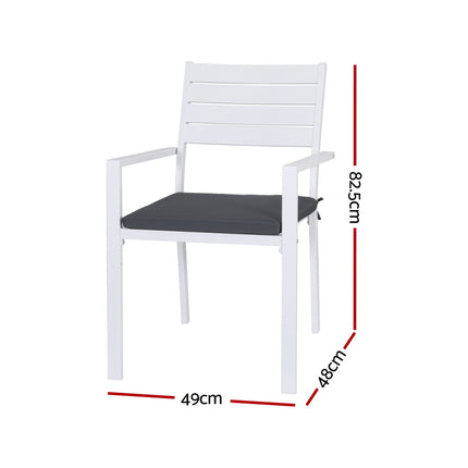 Gardeon 4PC Outdoor Dining Chairs Stackable Aluminum Lounge Chair Patio Furniture.