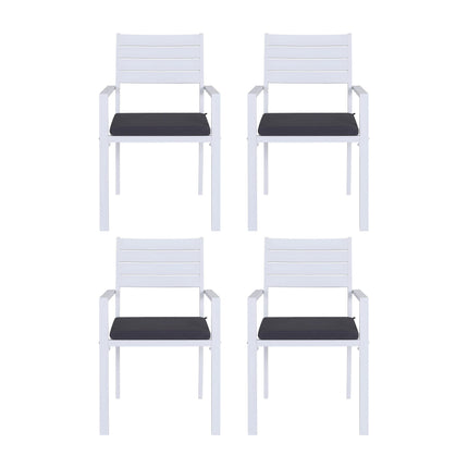 Gardeon 4PC Outdoor Dining Chairs Stackable Aluminum Lounge Chair Patio Furniture.