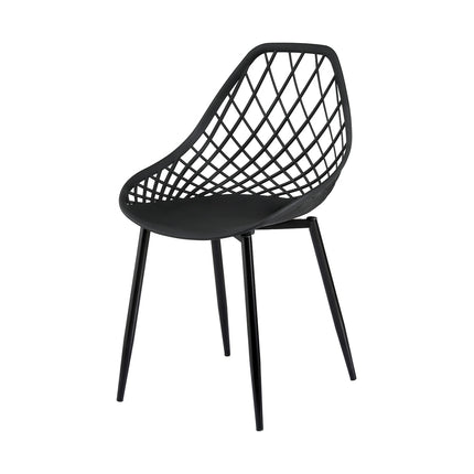 Gardeon 4PC Outdoor Dining Chairs PP Lounge Chair Patio Garden Furniture Black.