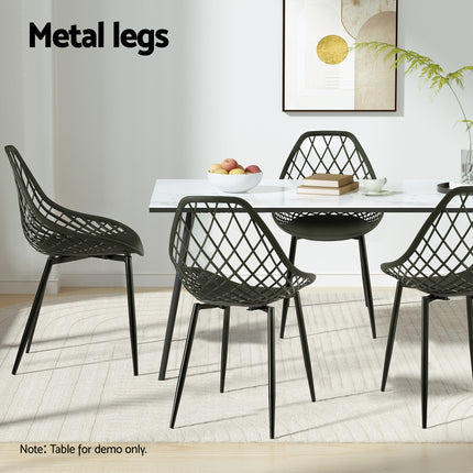 Gardeon 4PC Outdoor Dining Chairs PP Lounge Chair Patio Garden Furniture Black.