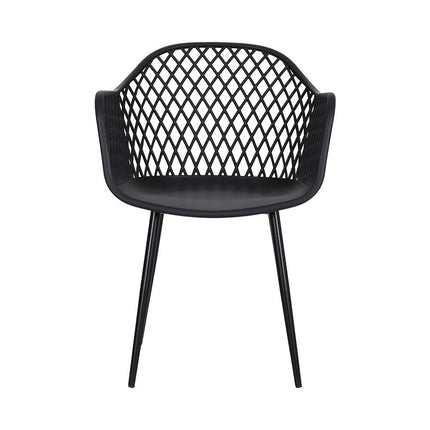 Gardeon 4PC Outdoor Dining Chairs PP Lounge Chair Patio Furniture Garden Black.