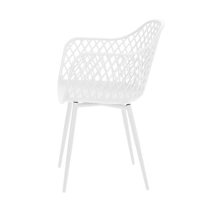 Gardeon 4PC Outdoor Dining Chairs PP Lounge Chair Patio Furniture Garden White.