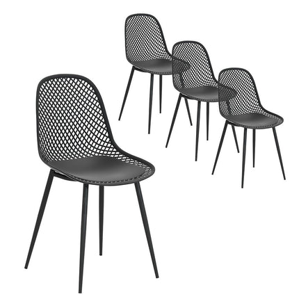Gardeon 4PC Outdoor Dining Chairs PP Lounge Chair Patio Garden Furniture White.
