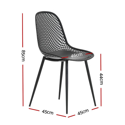Gardeon 4PC Outdoor Dining Chairs PP Lounge Chair Patio Garden Furniture White.