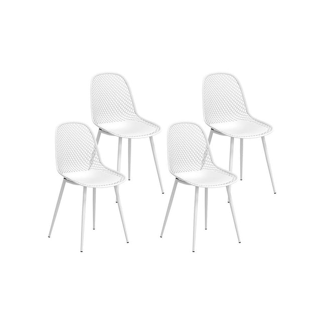 Gardeon 4PC Outdoor Dining Chairs PP Lounge Chair Patio Garden Furniture White.