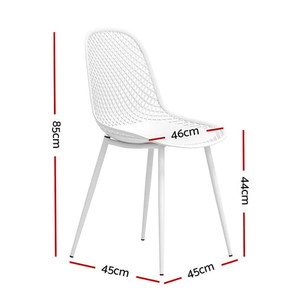 Gardeon 4PC Outdoor Dining Chairs PP Lounge Chair Patio Garden Furniture White.