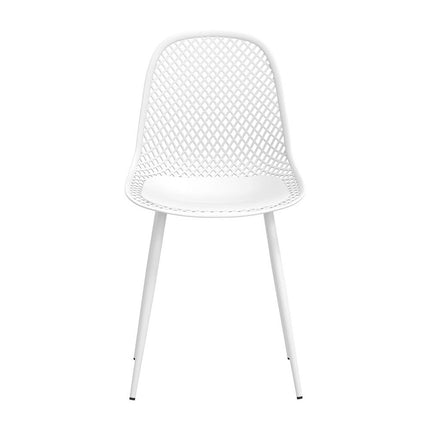 Gardeon 4PC Outdoor Dining Chairs PP Lounge Chair Patio Garden Furniture White.