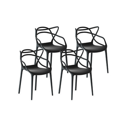 Gardeon 4PC Outdoor Dining Chairs PP Portable Stackable Chair Patio Furniture.