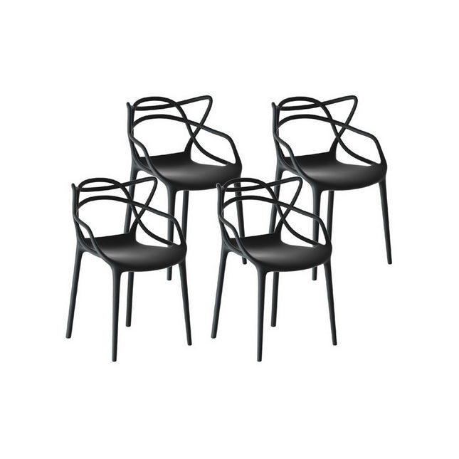 Gardeon 4PC Outdoor Dining Chairs PP Portable Stackable Chair Patio Furniture.