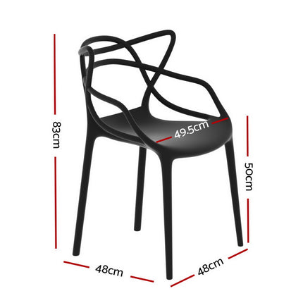 Gardeon 4PC Outdoor Dining Chairs PP Portable Stackable Chair Patio Furniture.