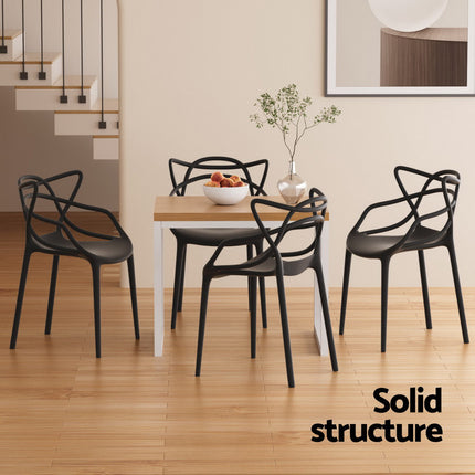 Gardeon 4PC Outdoor Dining Chairs PP Portable Stackable Chair Patio Furniture.