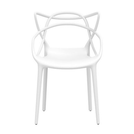 Gardeon 4PC Outdoor Dining Chairs PP Portable Stackable Chair Patio Furniture White.