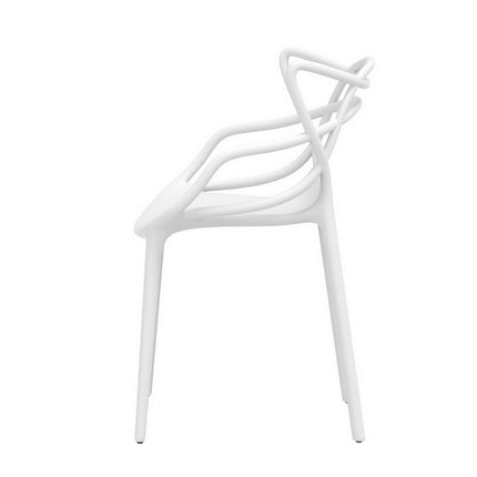 Gardeon 4PC Outdoor Dining Chairs PP Portable Stackable Chair Patio Furniture White.