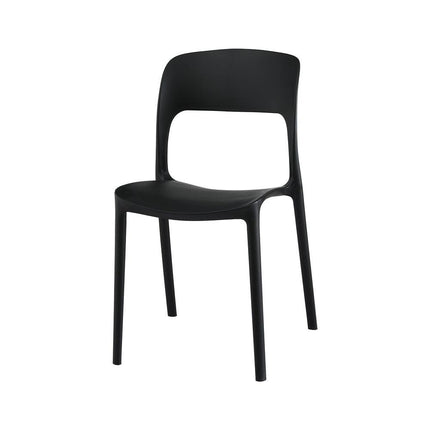 Gardeon 4PC Outdoor Dining Chairs Stackable PP Patio Chair Garden Furniture Black.
