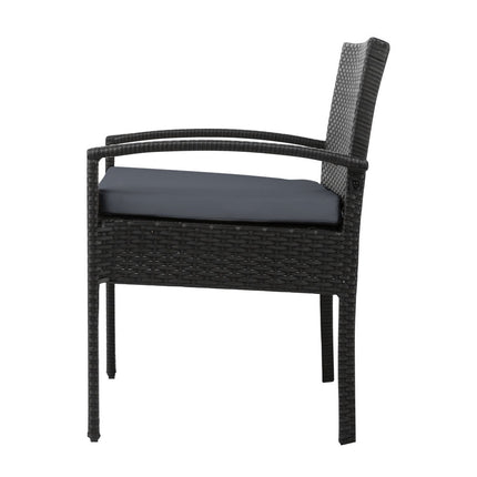 Gardeon 2PC Outdoor Dining Chairs Patio Furniture Rattan Lounge Chair Cushion Felix.