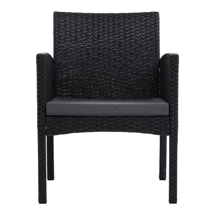 Gardeon 2PC Outdoor Dining Chairs Patio Furniture Rattan Lounge Chair XL Ezra.