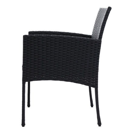 Gardeon 2PC Outdoor Dining Chairs Patio Furniture Rattan Lounge Chair XL Ezra.