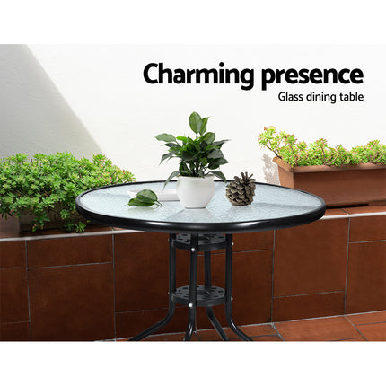 Gardeon 3PC Bistro Set Outdoor Furniture Rattan Table Chairs Cushion Patio Garden Hugo.