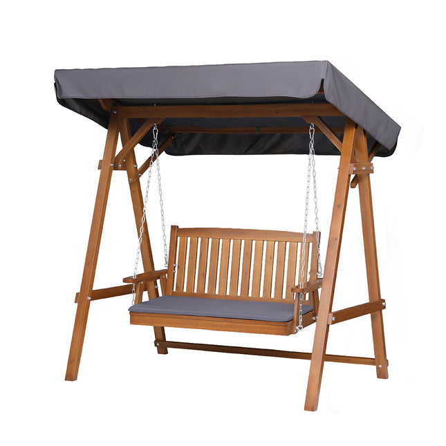 Gardeon Swing Chair Wooden Garden Bench Canopy 2 Seater Outdoor Furniture.