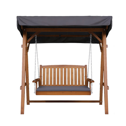 Gardeon Swing Chair Wooden Garden Bench Canopy 2 Seater Outdoor Furniture.