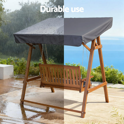 Gardeon Swing Chair Wooden Garden Bench Canopy 2 Seater Outdoor Furniture.
