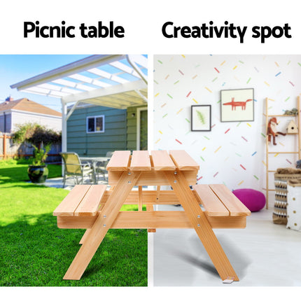 Keezi Kids Outdoor Table and Chairs Picnic Bench Set Children Wooden.