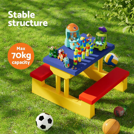 Keezi Kids Outdoor Table and Chairs Set Picnic Bench Umbrella Children Indoor.