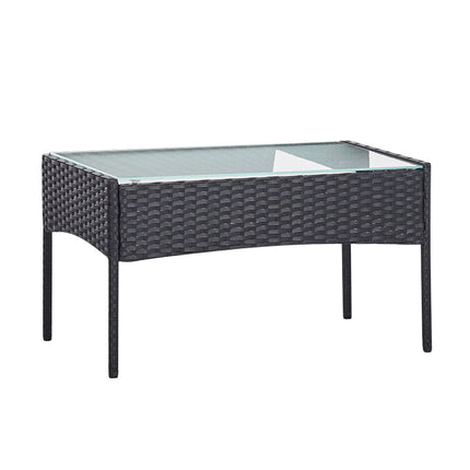 Gardeon 4 Seater Outdoor Sofa Set with Storage Cover Wicker Table Chair DarkGrey.