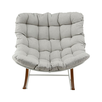 Gardeon Outdoor Rocking Chair Furniture Papasan Recliner Garden Patio Lounge Setting White.
