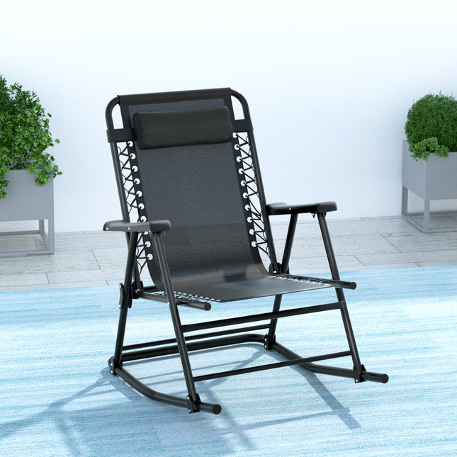 Gardeon Outdoor Rocking Chair Folding Reclining Recliner Patio Furniture Garden.