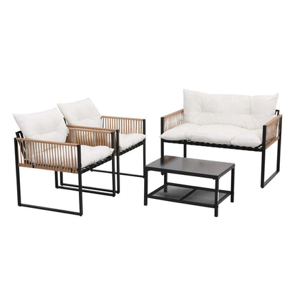 Gardeon 4 Seater Outdoor Sofa Set 4PCS Table Chair Set Garden Patio Furniture.