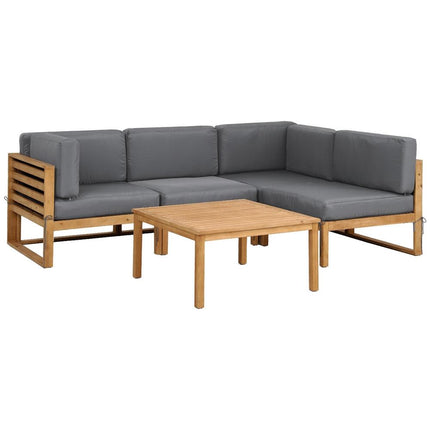 Gardeon 4-Piece Outdoor Sofa Set Wooden Couch Lounge Setting 5PCS.
