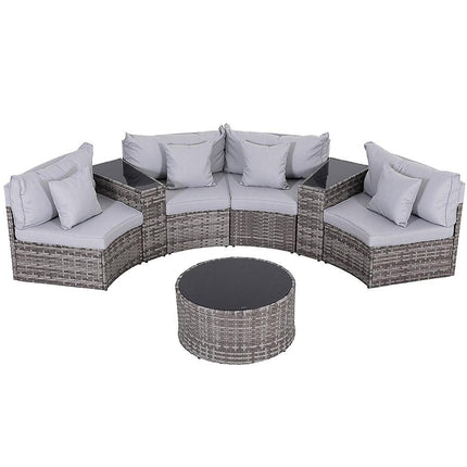 Gardeon 4 Seater Outdoor Sofa Set 7PCS Table Chair Set Garden Rattan Patio Furniture.