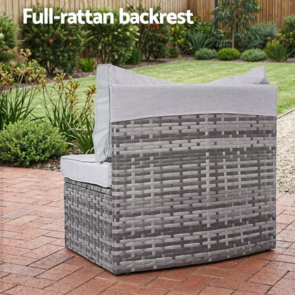 Gardeon 6 Seater Outdoor Sofa Set 9PCS Table Chair Set Garden Rattan Patio Furniture.