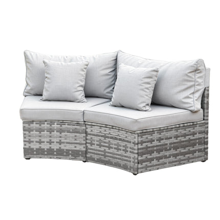 Gardeon 2 PCS Outdoor Sofa Set Rattan Modular Chair Garden Patio Furniture Grey.