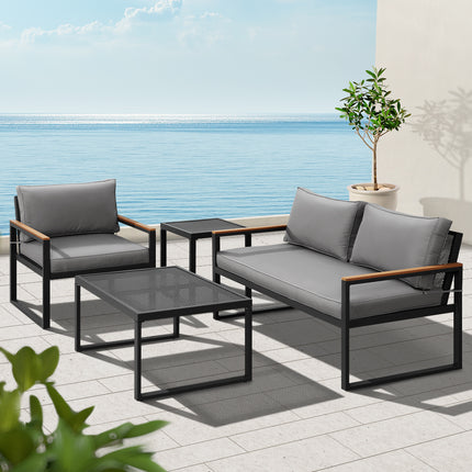 Gardeon Outdoor Storage Bench Box Wicker Garden Sheds Tools Cushion Patio Furniture Black.