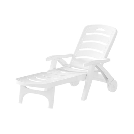 Gardeon Sun Lounger Folding Chaise Lounge Chair Wheels Patio Outdoor Furniture.