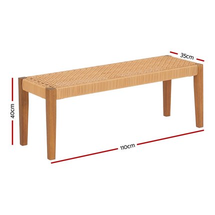 Gardeon Outdoor Garden Bench Seat Dining Acacia Wood 2-Seater Patio Furniture.