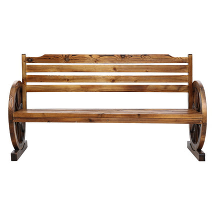 Gardeon Outdoor Garden Bench Wooden 3 Seat Wagon Chair Lounge Patio Furniture.