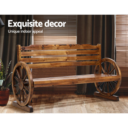 Gardeon Outdoor Garden Bench Wooden 3 Seat Wagon Chair Lounge Patio Furniture.