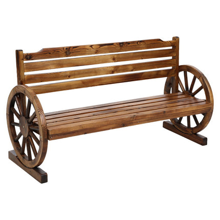 Gardeon Outdoor Garden Bench Wooden 3 Seat Wagon Chair Lounge Patio Furniture.